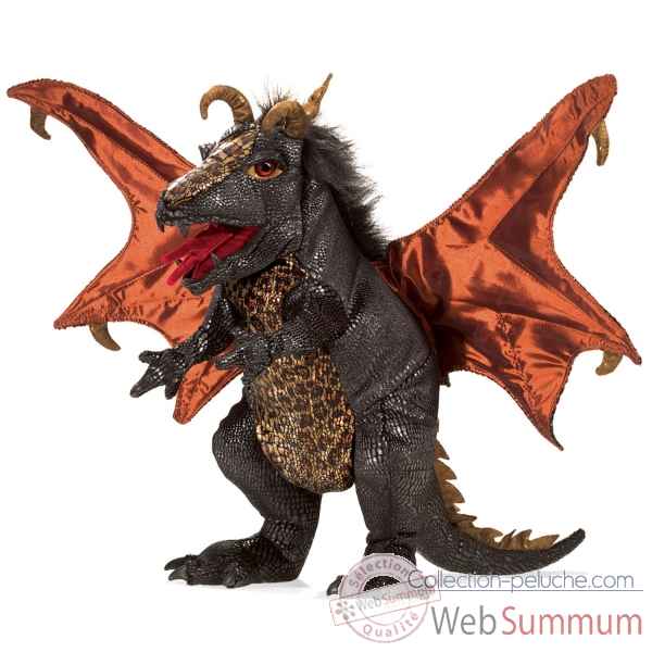 Marionnette ventriloque dragon noir Folkmanis -3069 -1