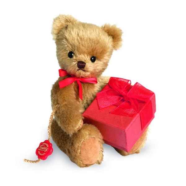 Ours en peluche de collection teddy avec cadeau 15 cm hermann -15613 0