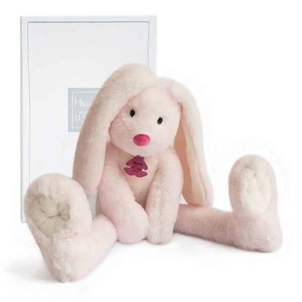 Peluche fluffy - lapin longues jambes rose histoire d\\\'ours -2737
