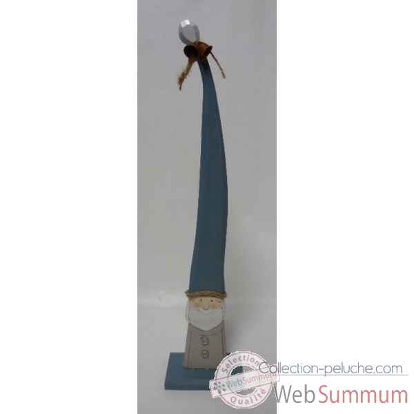 Pere noel en bois 42,5cm bleu Peha -TR-35970