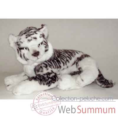 Peluche allongee tigreau de siberie 55 cm Piutre -2531