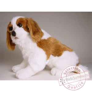 Peluche assise Epagneul Cavalier king charles  45 cm Piutre -1292