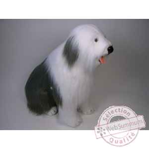 Peluche assise berger old english 100 cm Piutre -3291