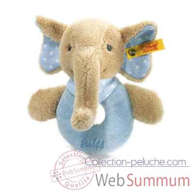 Peluche steiff elephant trampili anneau de prehension, bleu -237911