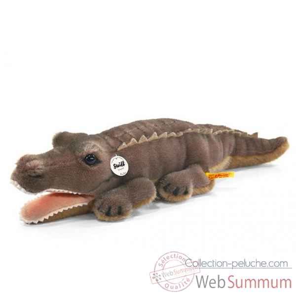 Peluche steiff crocodile rocko, gris/brun -085543