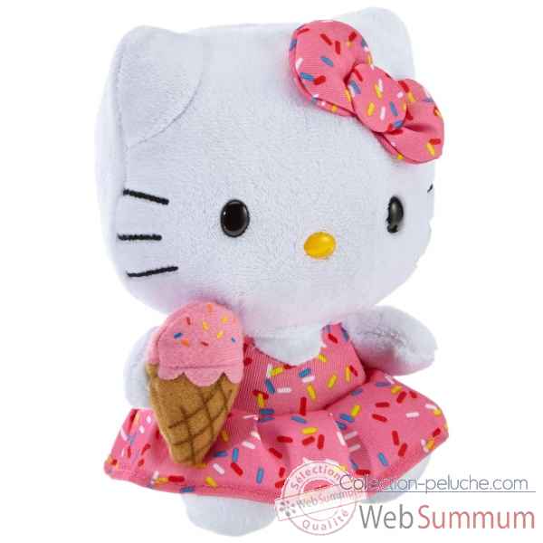 Peluche Hello kitty ice cream - beanie babies small -TY42090