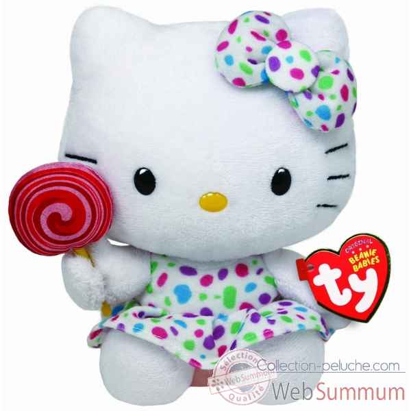 Peluche Hello kitty lollipop - beanie babies small -TY40961