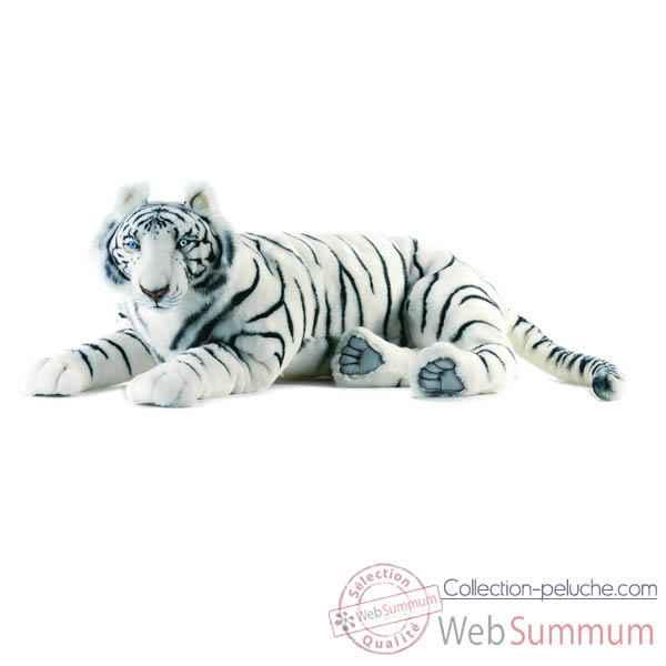Anima - Peluche tigre blanc couché 100 cm -3951