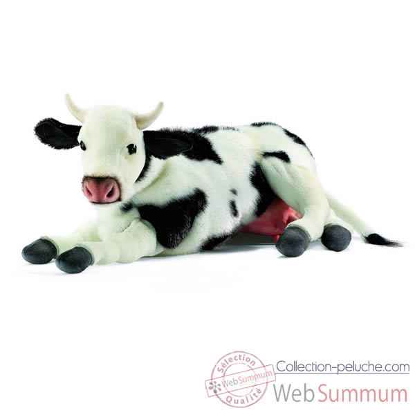 Anima - Peluche vache couche noire et blanche 35 cm -4781