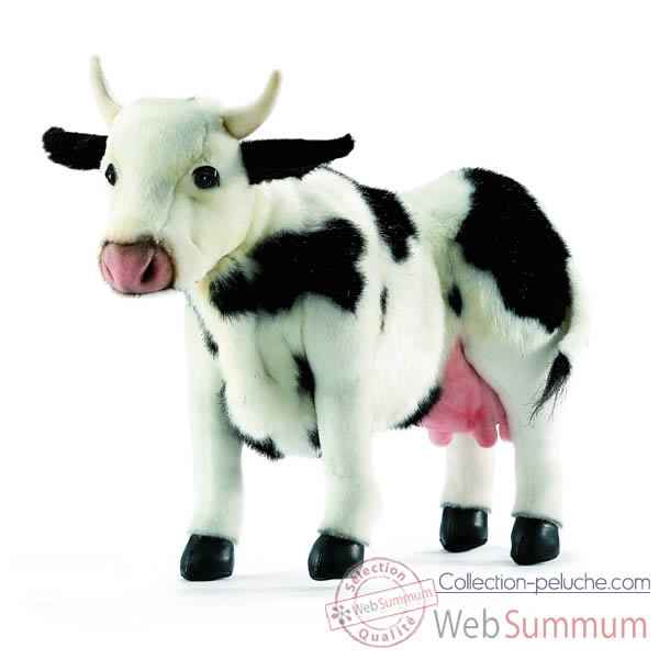 Anima - Peluche vache debout noire et blanche 35 cm -4775