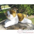 Video Anima - Peluche chat couche roux et blanc 30 cm -1950