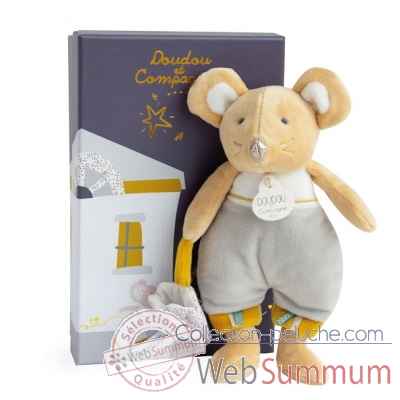 Peluche La petite souris va passer - bulu en pyjama (beige) Doudou et Compagnie -DC3509