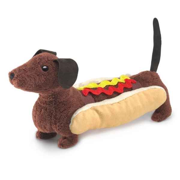 Marionnette à doigts peluche chien teckel Hot dog Folkmanis -3145