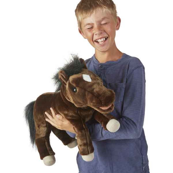 Marionnette à main cheval marron ventriloque Folkmanis -3194