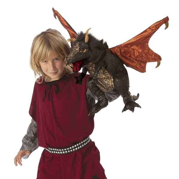 Marionnette ventriloque dragon noir Folkmanis -3069