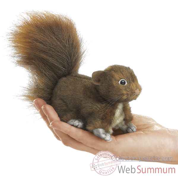 Marionnette a doigt mini peluche ecureuil roux folkmanis 2735 -2