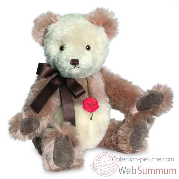 Ours teddy bear nostalgique blanc-ros 45 cm avec bruiteur Hermann -16645 0