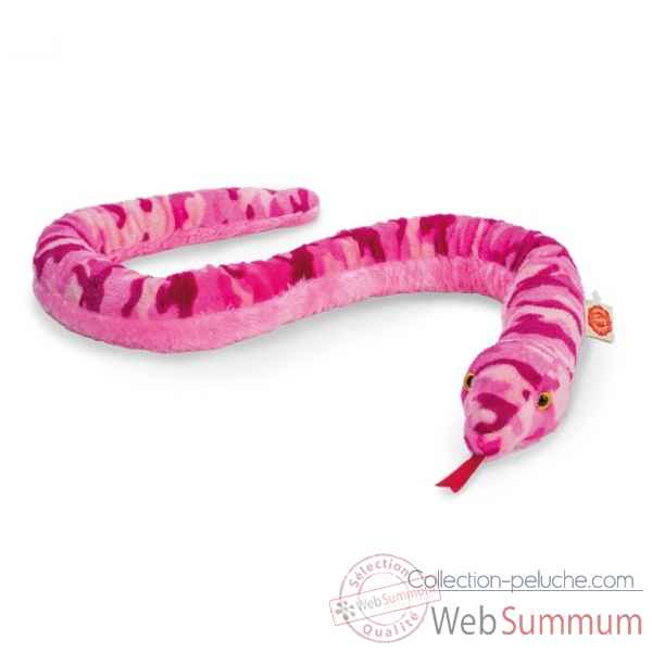Peluche serpent rose camouflage 130 cm hermann teddy -92305 3