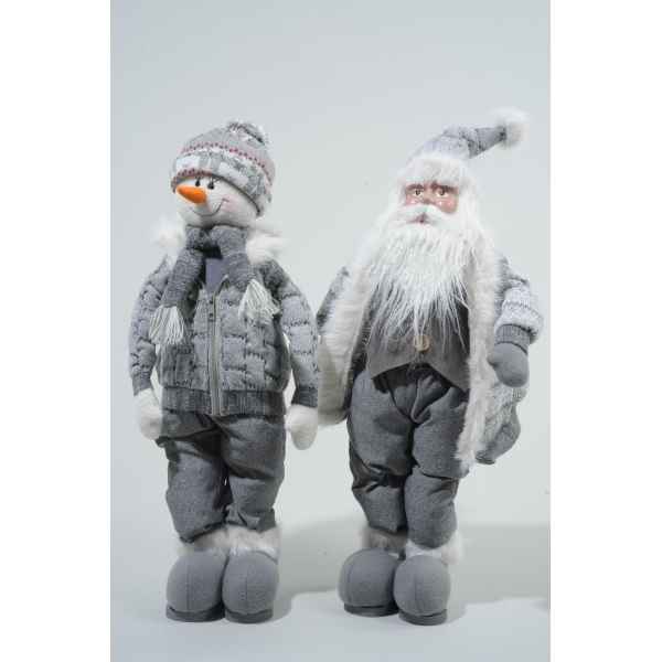 Figurine coton deboutbonhomme de neige-pre nol Kaemingk -611836