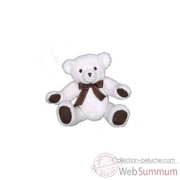 Peluche george, l'ours articule, blanc, 30 cm