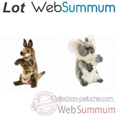 Lot kangourou et Koala - marionnettes à main réalistes -LWS-511