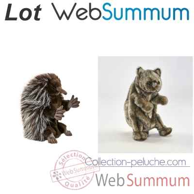 Lot marionnette peluche à main réaliste Wombat et Porc-Epic  -LWS-11367