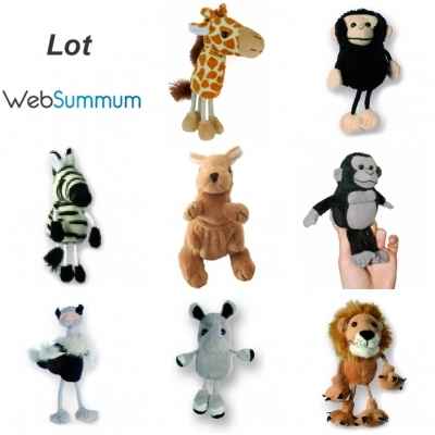 Lot marionnettes à doigts animaux sauvages -LWS-11362