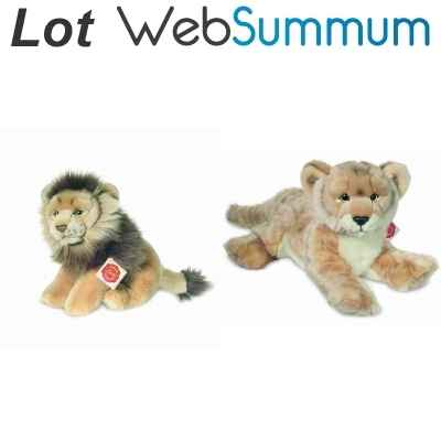 Lot 2 peluches douces Lion et Lionne -LWS-391