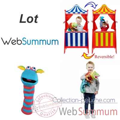 Lot theatre reversible et marionnettes ventriloques -LWS-355