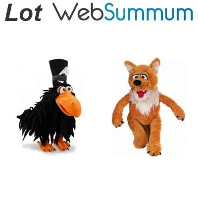 Marionnettes a main ventriloque Lot Le corbeau et le renard -LWS-526