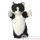 Grande marionnette peluche  main - Chat noir et blanc-26003