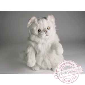 Peluche chat persan chinchilla blanc reclamant 30 cm Piutre -2304