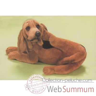 Peluche allongee chien de Saint Hubert 50 cm Piutre -2268