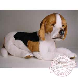 Peluche couchee beagle 60 cm Piutre -2242