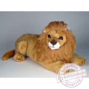 Peluche allongee lion 35 cm Piutre -2509