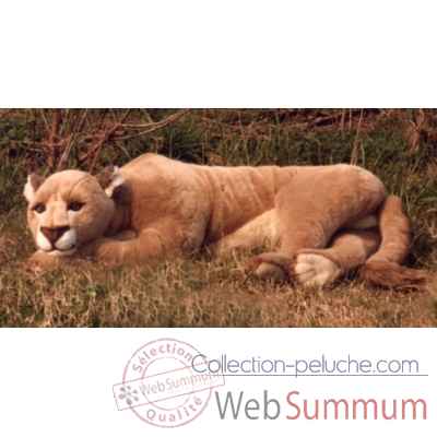 Peluche allongee lionne 140 cm Piutre -2502