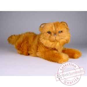 Peluche allongee chat persan roux 40 cm Piutre -2456
