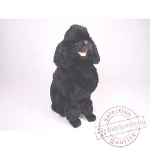 Peluche assise poodle noir 60 cm Piutre -252