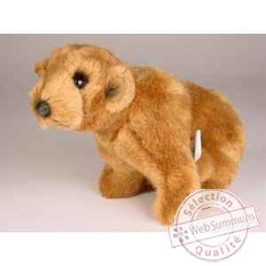 Peluche assise miniature ours grizzly 24 cm Piutre -4292