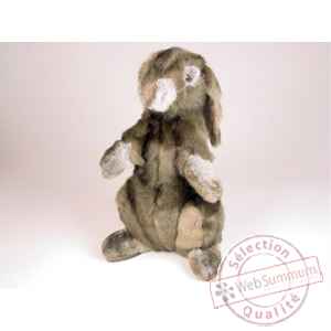 Peluche assise lapin gris 40 cm Piutre -720