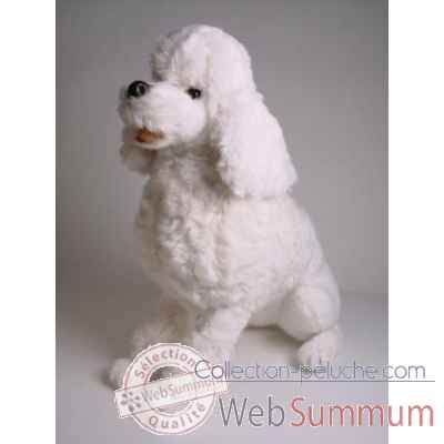 Peluche assise poodle blanc 60 cm Piutre -258