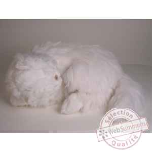 Peluche chat persan blanc dormant 50 cm Piutre -313