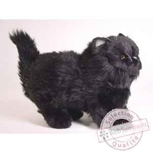 Peluche debout chat persan noir  30 cm Piutre -2398
