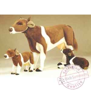 Peluche debout vache marron et blanche 130 cm Piutre -2667