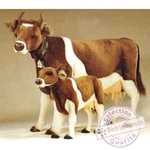 Peluche debout vache marron et blanche 240 cm Piutre -2703