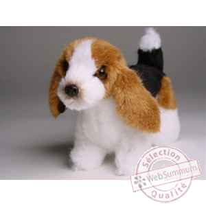 Peluche debout miniature basset-hound 24 cm Piutre -4289