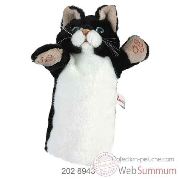 Marionnette chat noir / blanc 27 cm Ramat -2028943