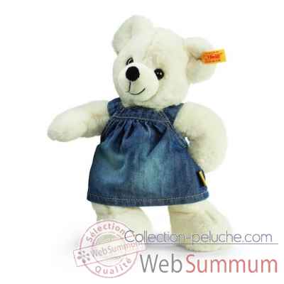Ours teddy lara avec robe en jeans, blanc STEIFF -113307