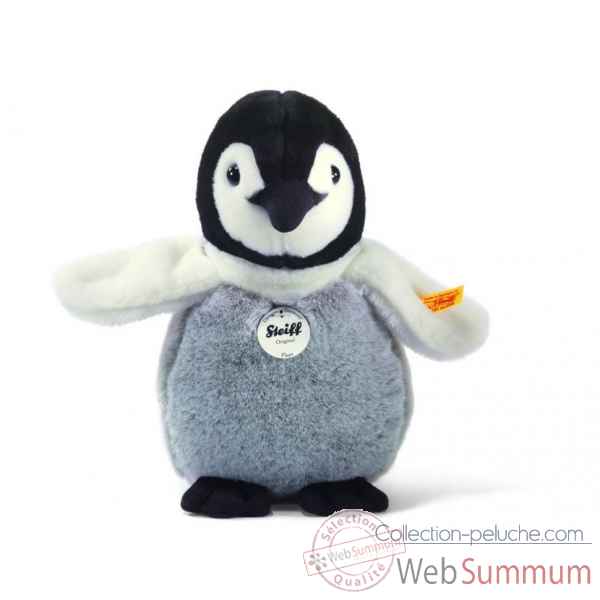 Peluche steiff bb pingouin flaps, noir/blanc/gris -057090