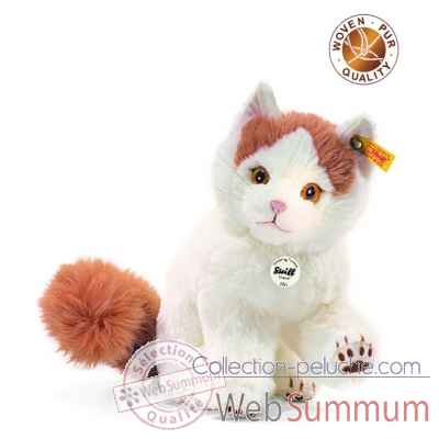Peluche steiff chat turc de van niki, blanc/brun rouge -099465